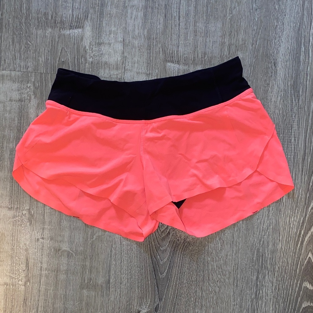 lululemon athletica Bright Pink and Black Athletic Shorts